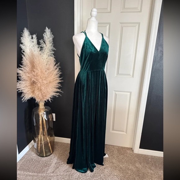 NWT Lucy Paris Emerald Green Velvet Maxi Dress size Small - Picture 3 of 12